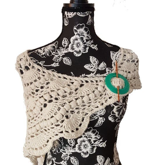 Alpaca Bobble Shawl S010 Cozy Chic Warmth Embrace, Handcrafted Perfection