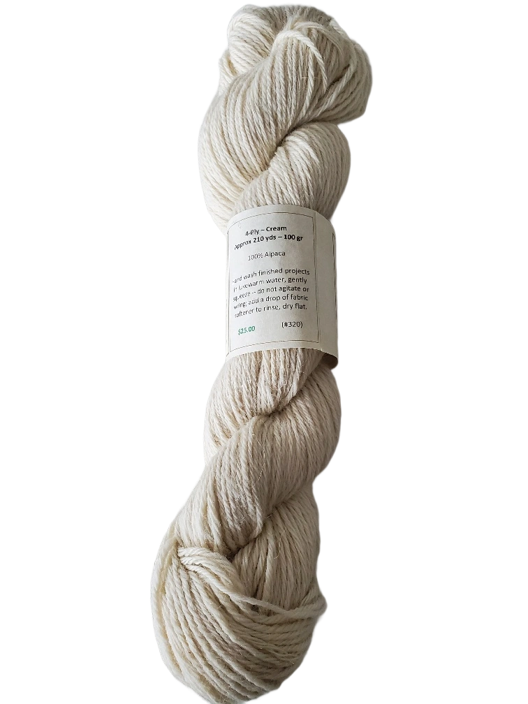 Cozy Cream Alpaca Yarn 4-Ply Perfect for Luxurious Knits SKU 320